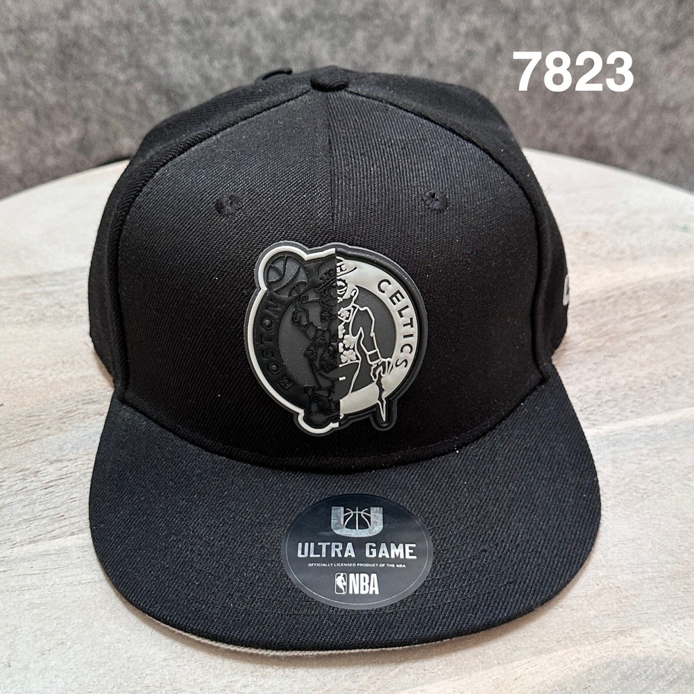 Ultra Game NBA Boston Celtics Black Snapback Hat VGMC055F OSFA Monochromatic